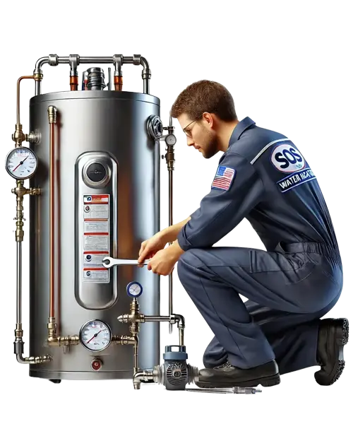 SOS Water Heater technician repairing